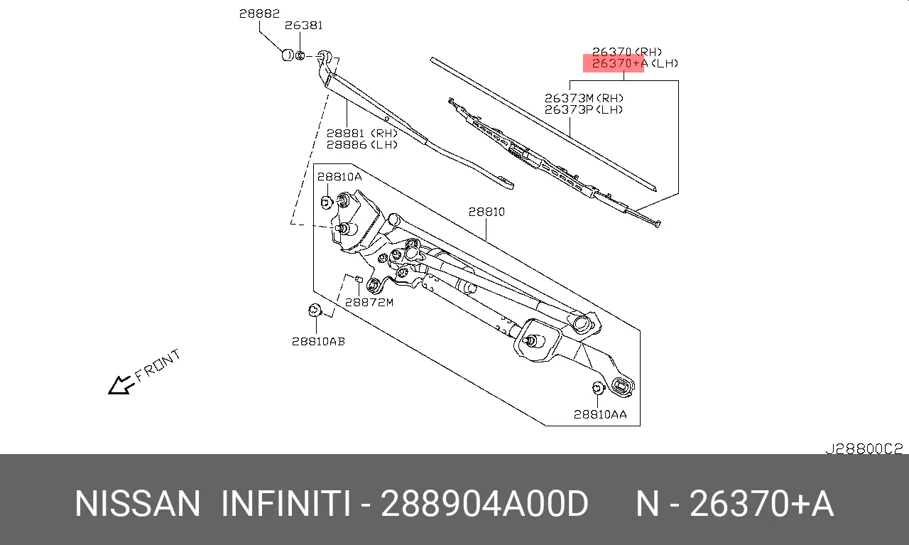 NISSAN 288904A00D CONVENTIONAL WIPER