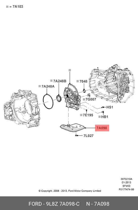 FORD 9L8Z-7A098-C TRANSMISSION FILTER