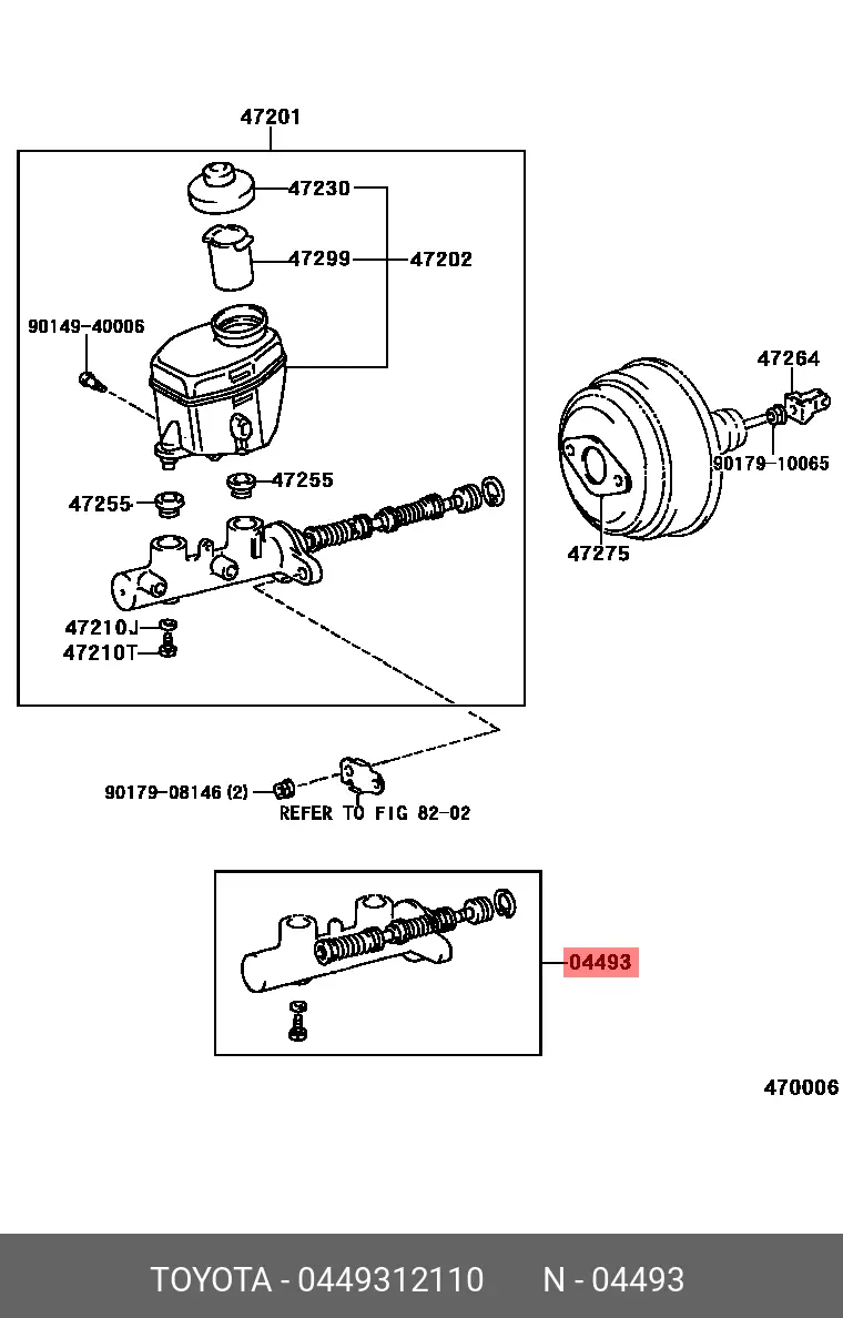 TOYOTA 04493-12110 BRAKE MASTER KIT