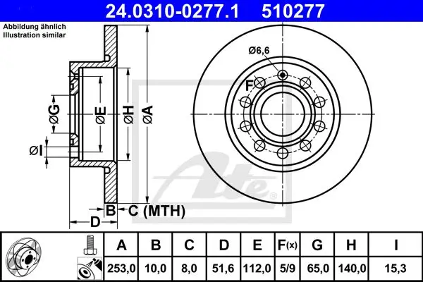 ATE 24.0310-0277.1 ROTOR DISC