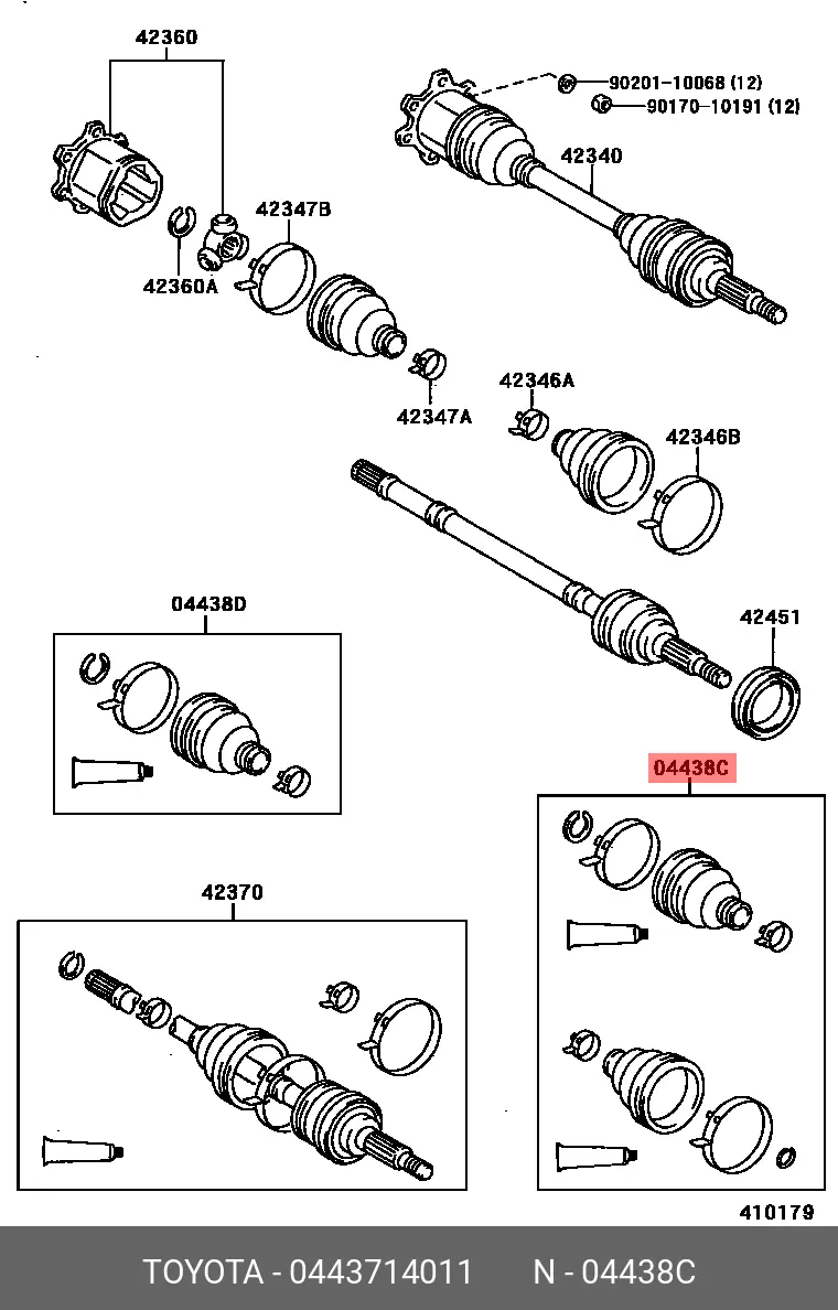 TOYOTA 0443714011 DRIVE SHAFT BOOT