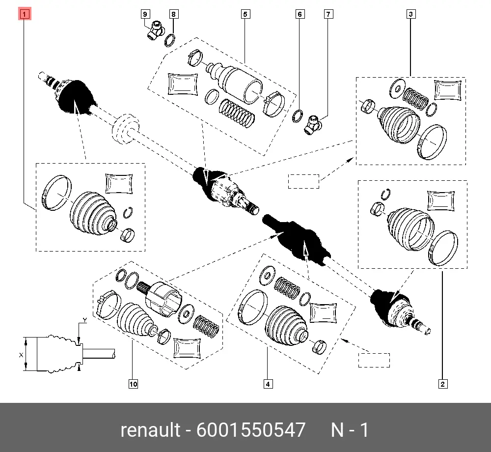 RENAULT 60 01 550 547 DRIVE SHAFT BOOT