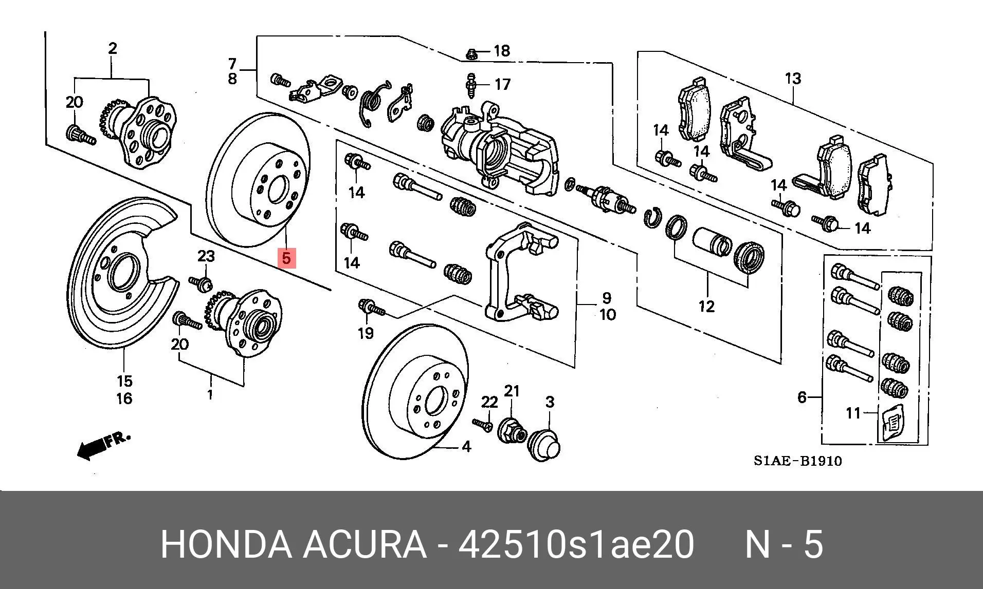 HONDA 42510-S1A-E20 ROTOR DISC