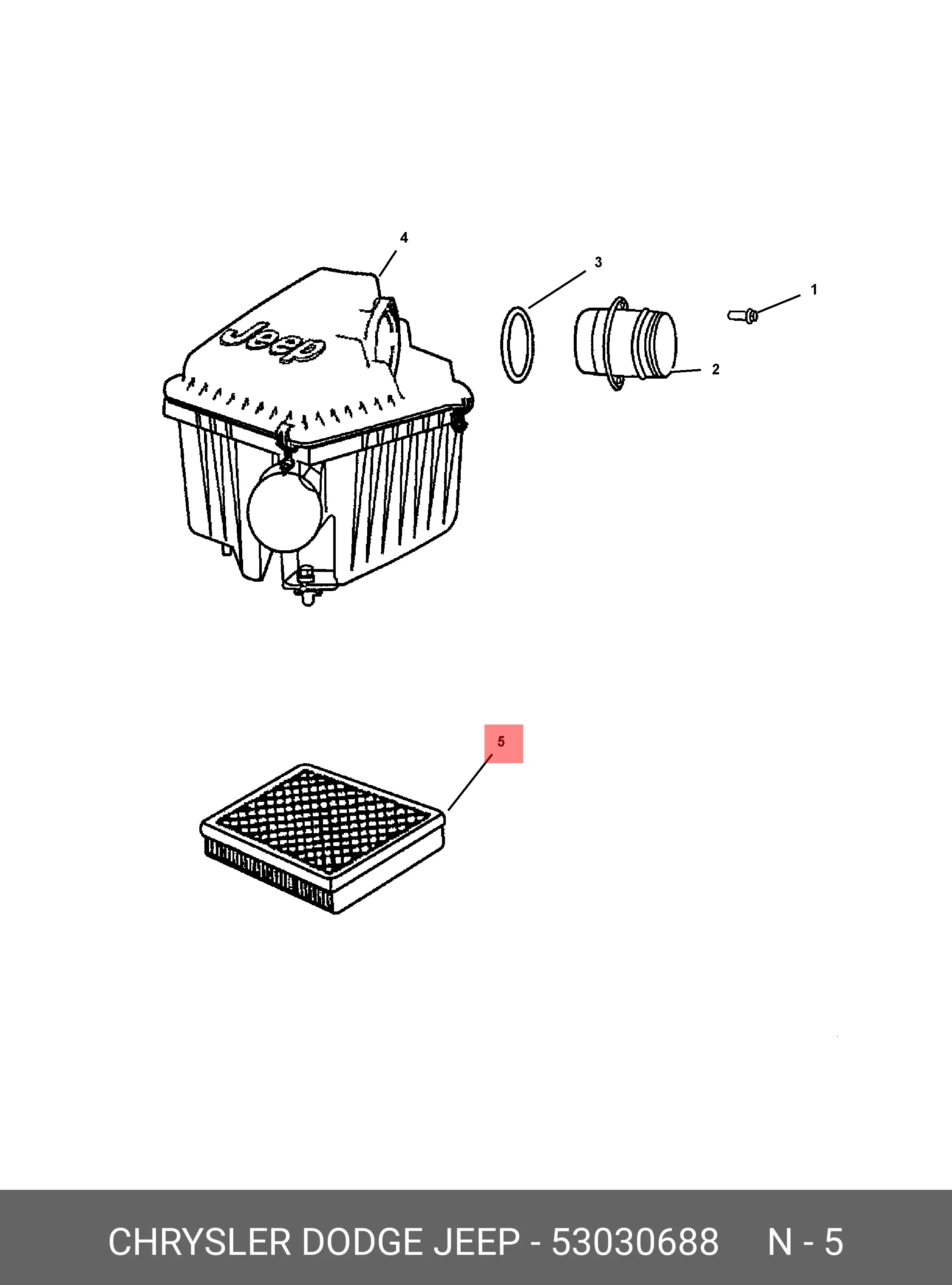 CHRYSLER 53030 688 AIR FILTER