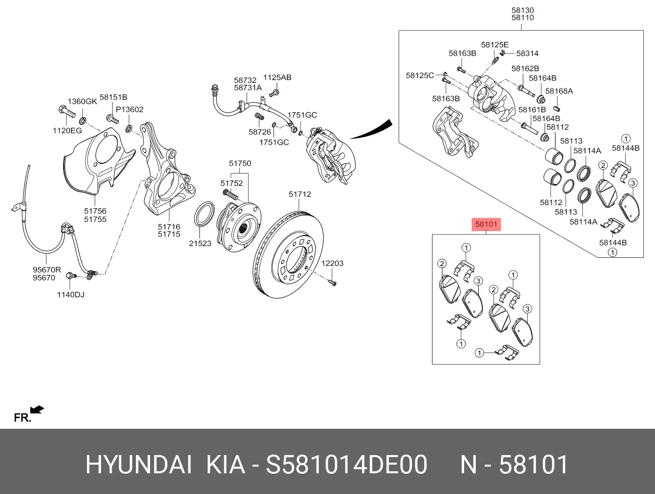 HYUNDAI S58101-4DE00 BRAKE PADS