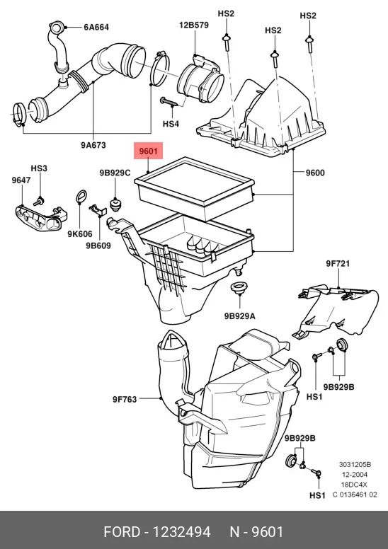 FORD 1232494 AIR FILTER