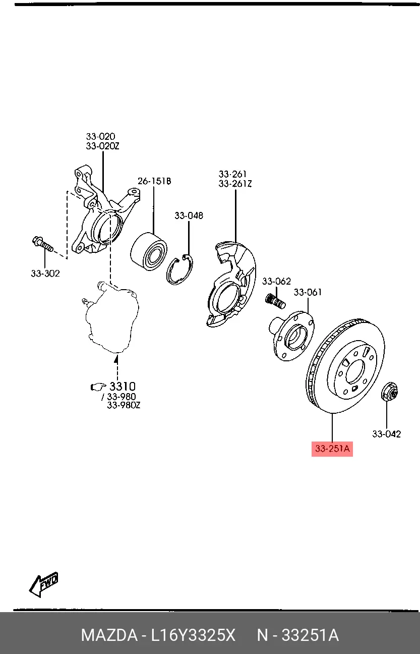 MAZDA L16Y-33-25X ROTOR DISC