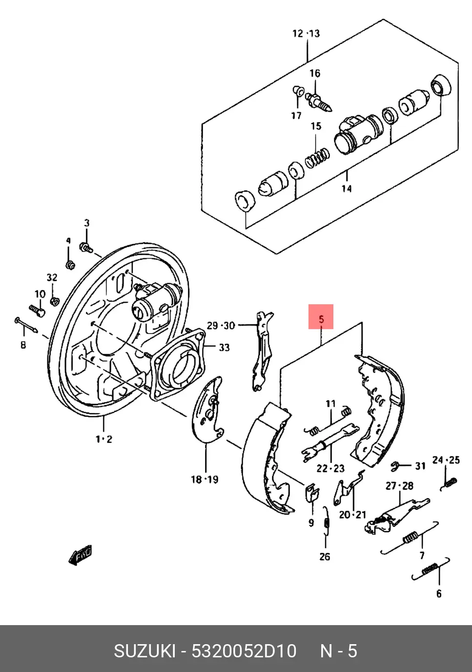 SUZUKI 53200-52D10 BRAKE SHOE