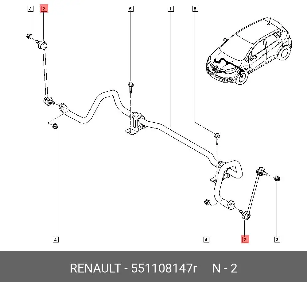 RENAULT 551108147R STABILIZER LINK