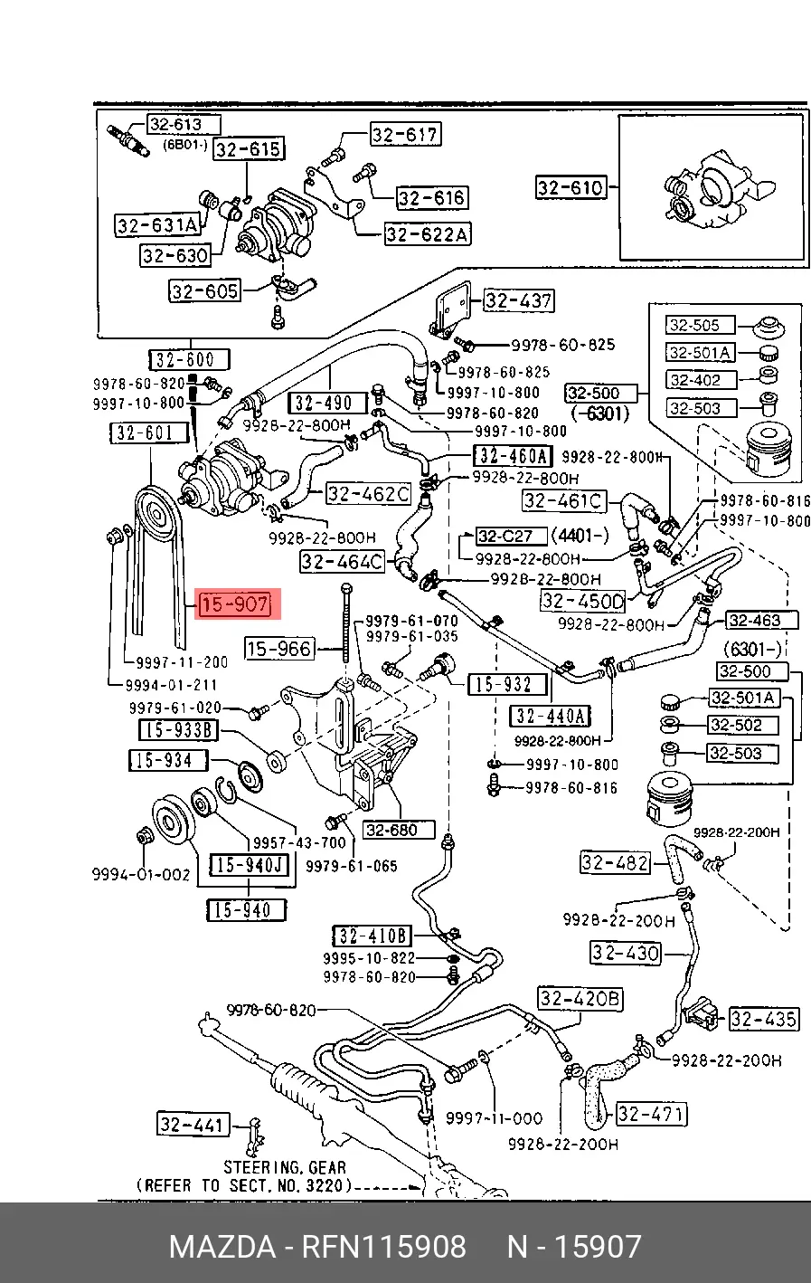 MAZDA RFN1-15-908 V-BELT