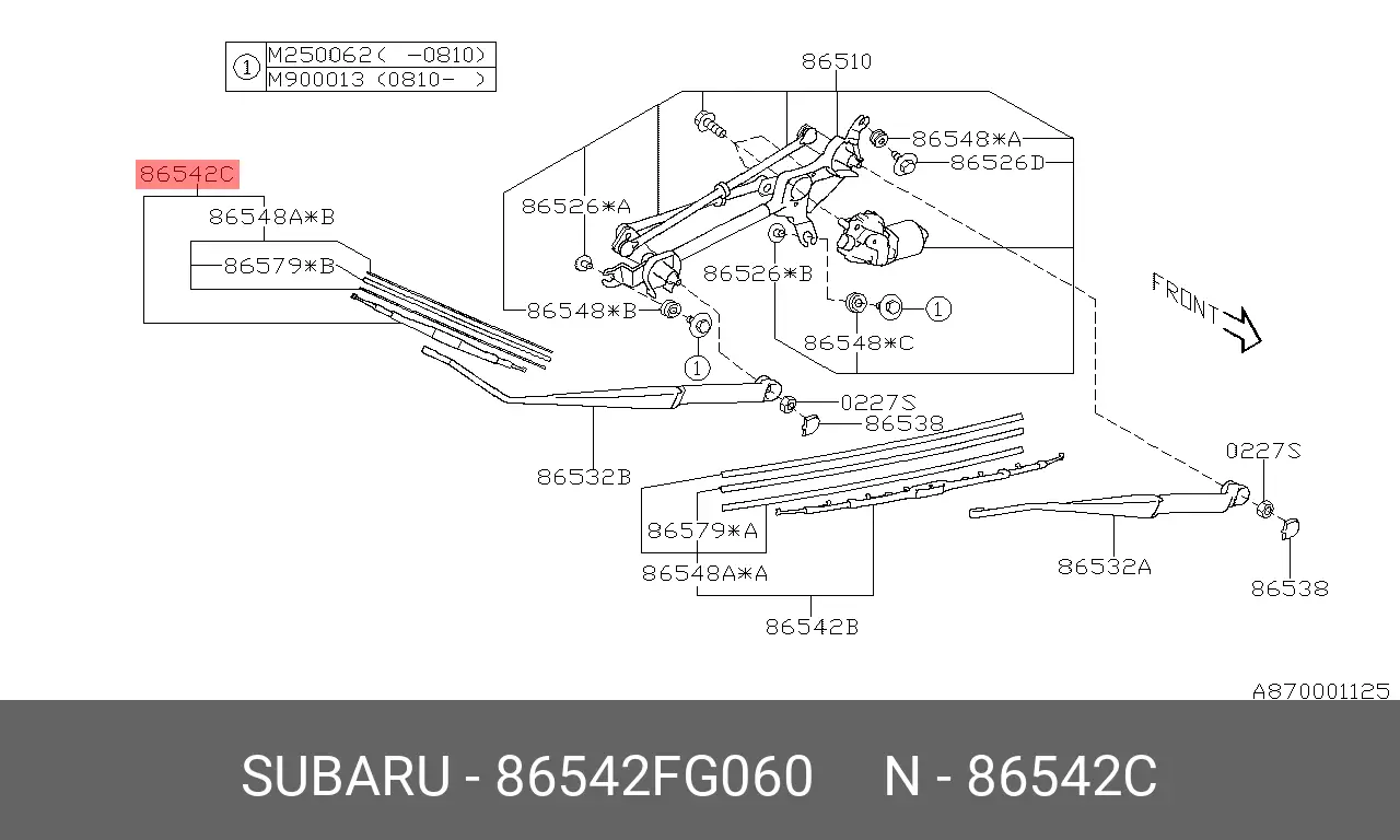 SUBARU 86542-FG060 CONVENTIONAL WIPER