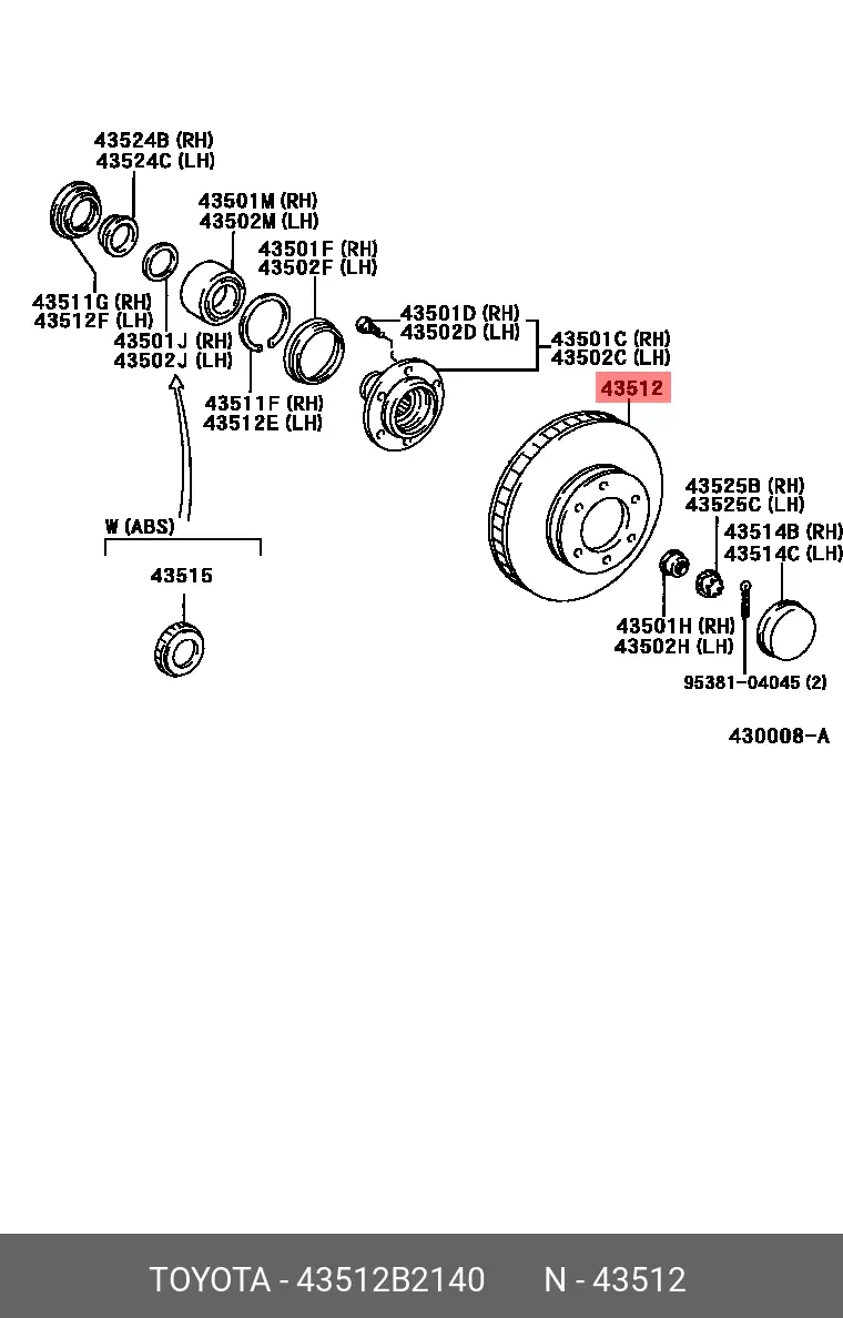 TOYOTA 43512B2140 ROTOR DISC