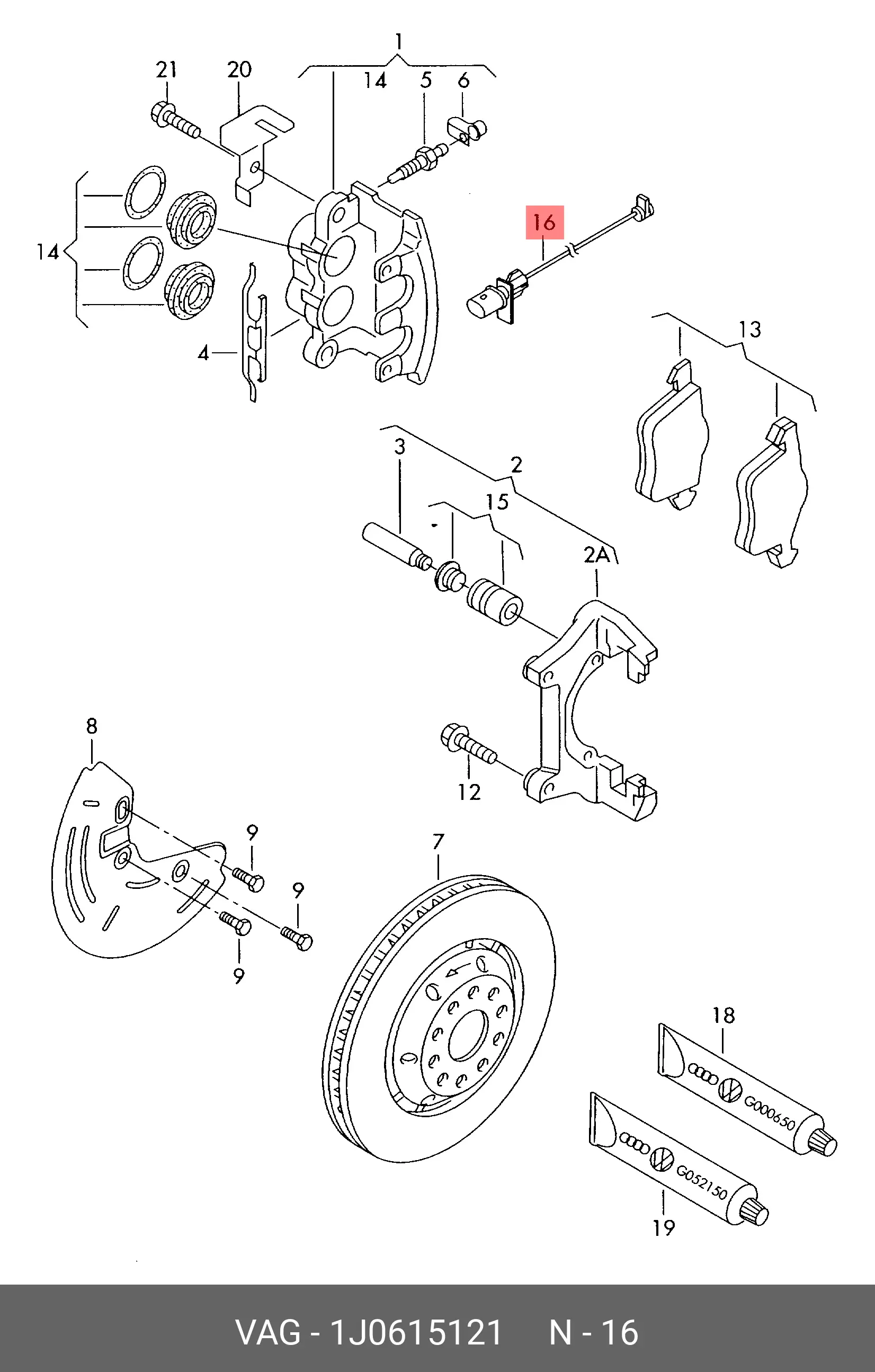 VAG 1J0 615 121 WIRE-SENSOR