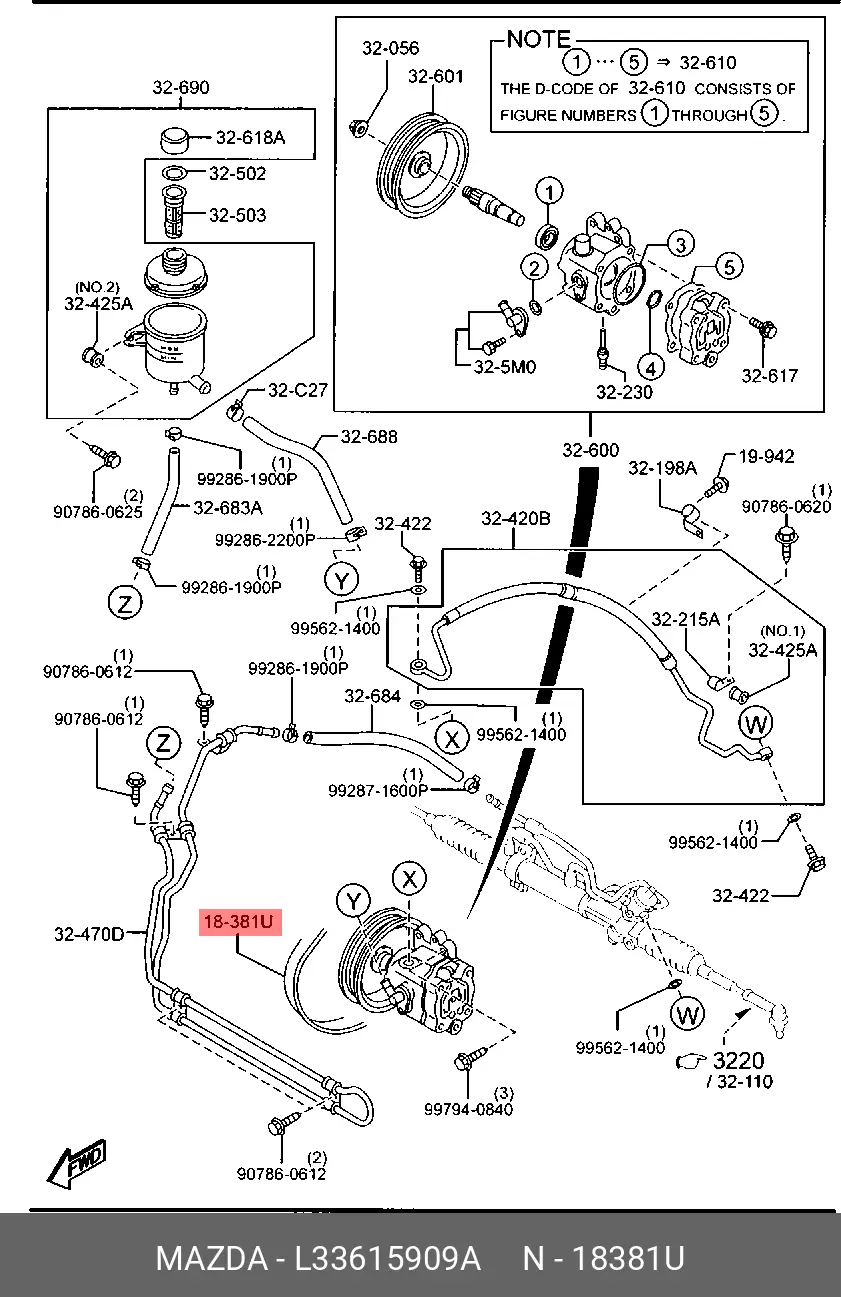 MAZDA L336-15-909A MULTIRIB BELT