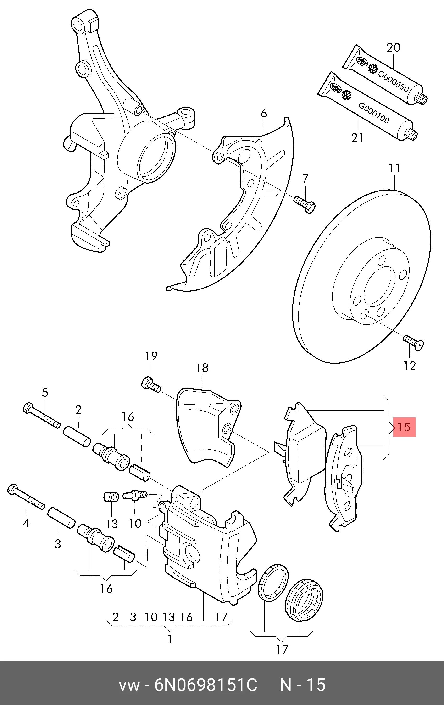 VAG 6N0 698 151 C BRAKE PADS