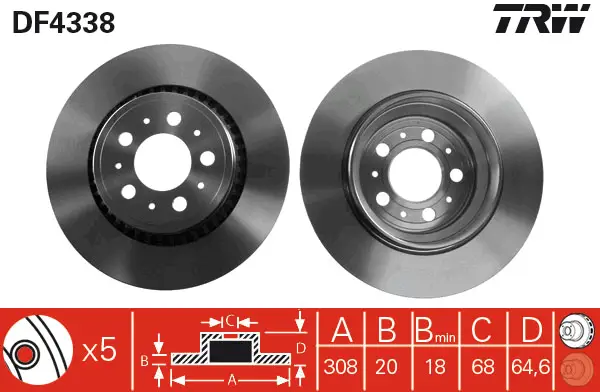 TRW DF4338 ROTOR DISC