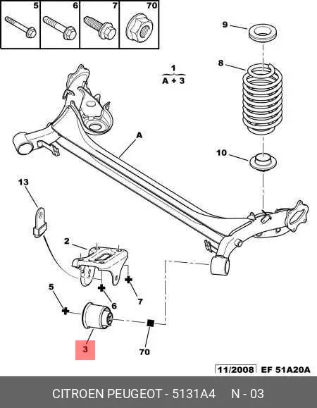 PEUGEOT 5131.A4 BUSH, SUSPENSION