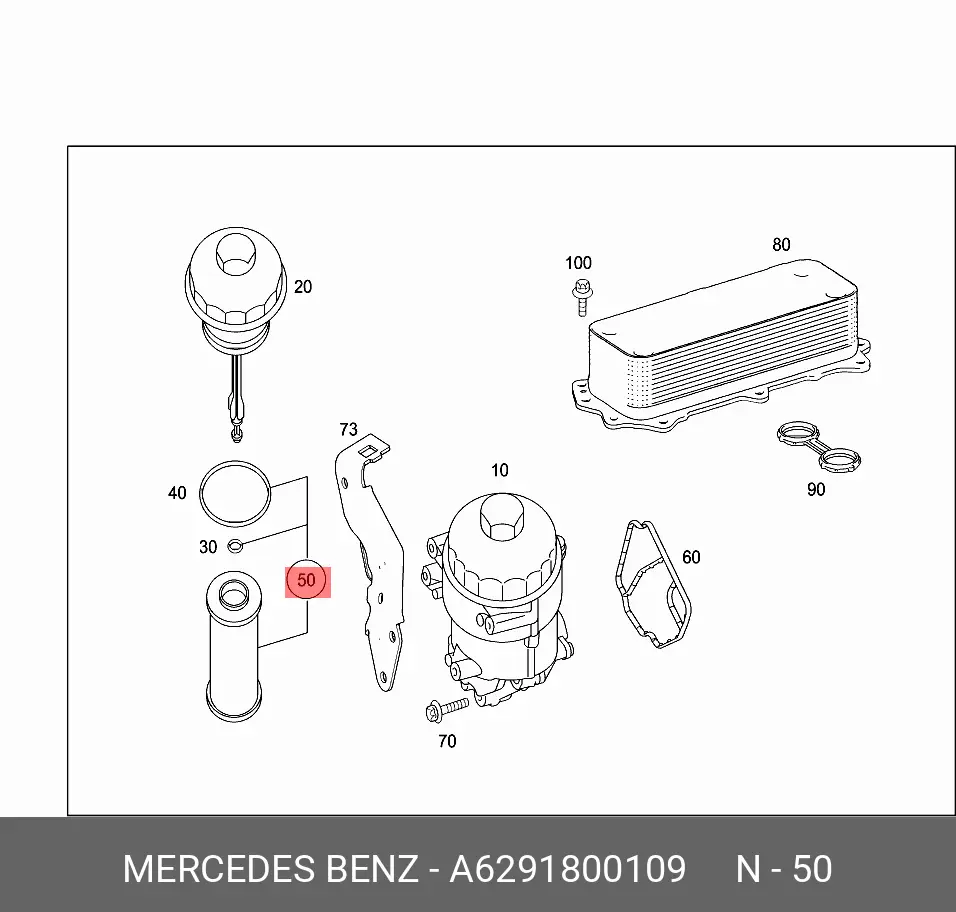 MERCEDES-BENZ A 629 180 01 09 OIL FILTER (ELEMENT)
