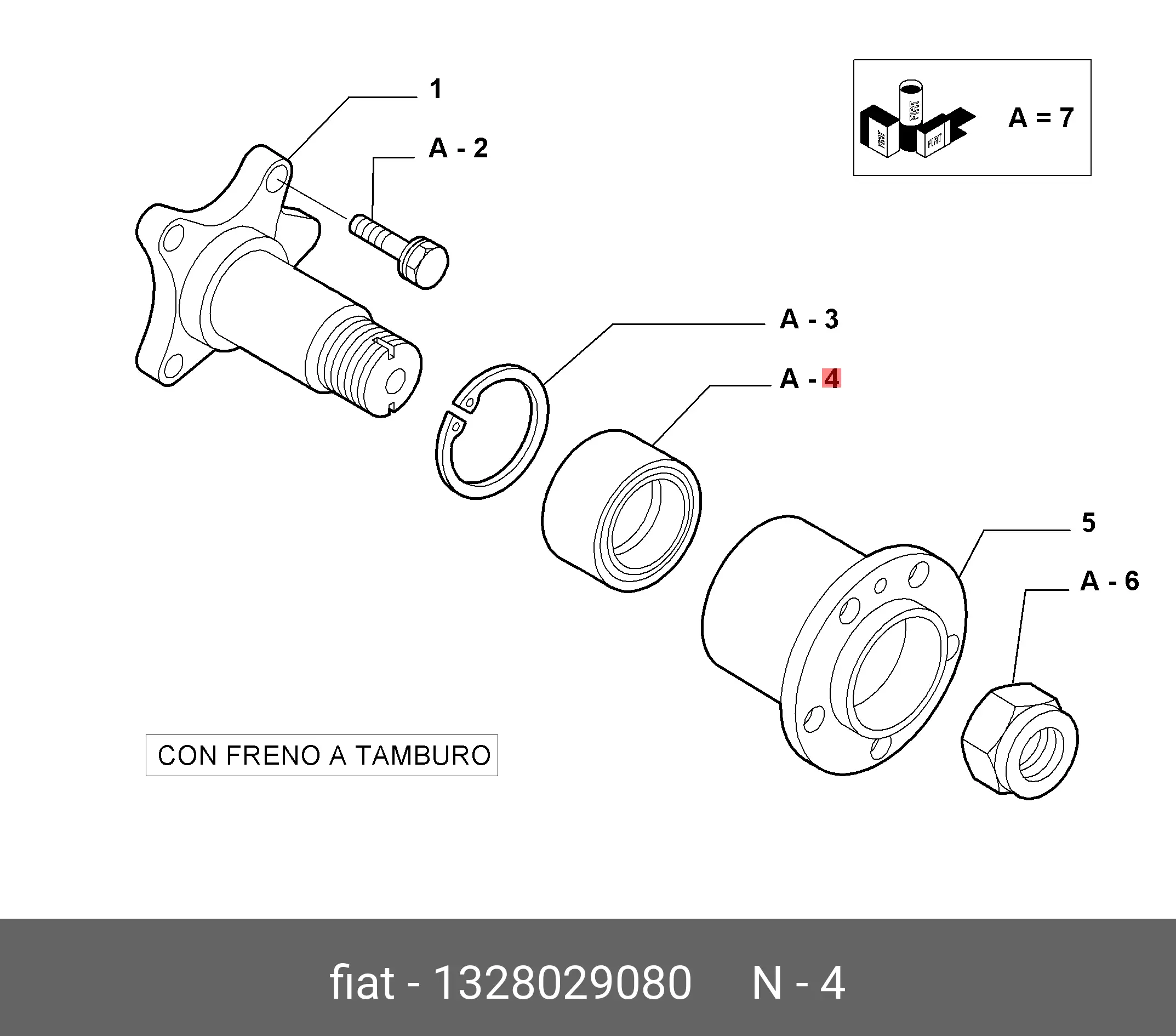FIAT 1 328 029 080 WHEEL BEARING/SEAL KIT