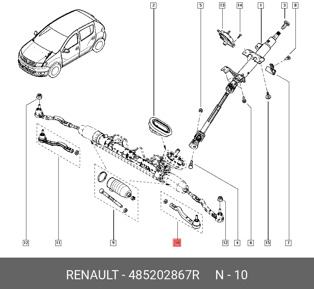 RENAULT 48 52 028 67R TIE ROD END