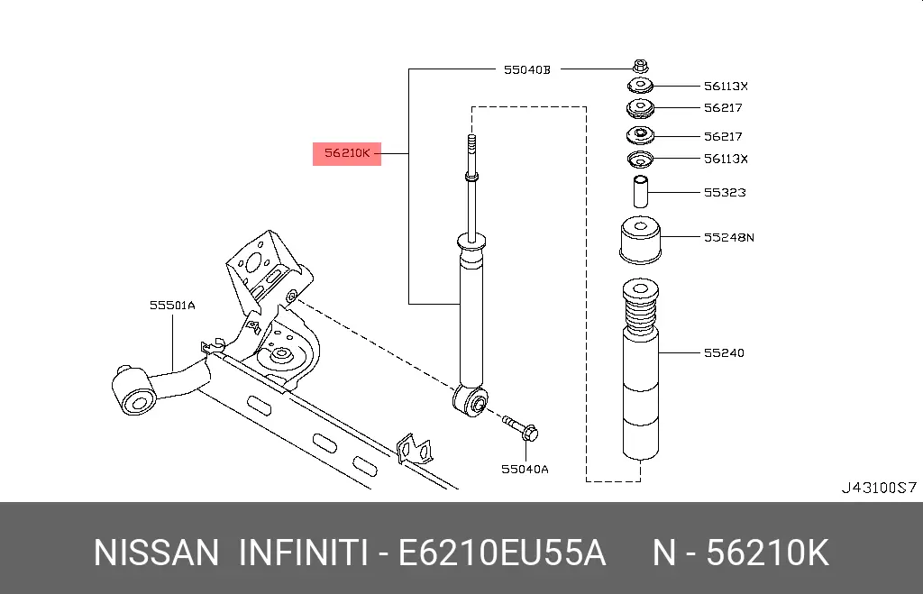 NISSAN E6210EU55A SHOCK ABSORBER