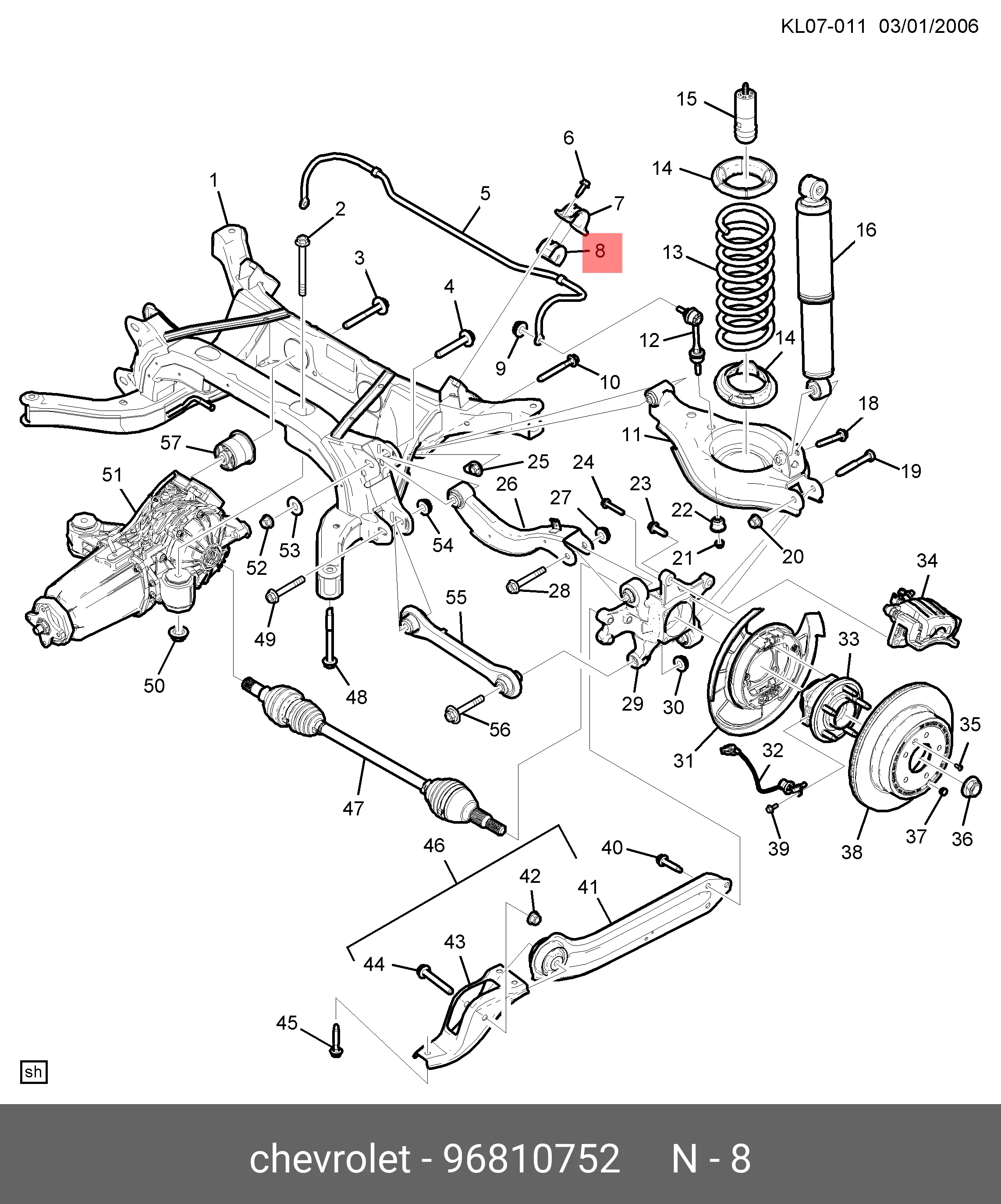 CHEVROLET 96810752 STABILIZER BUSH