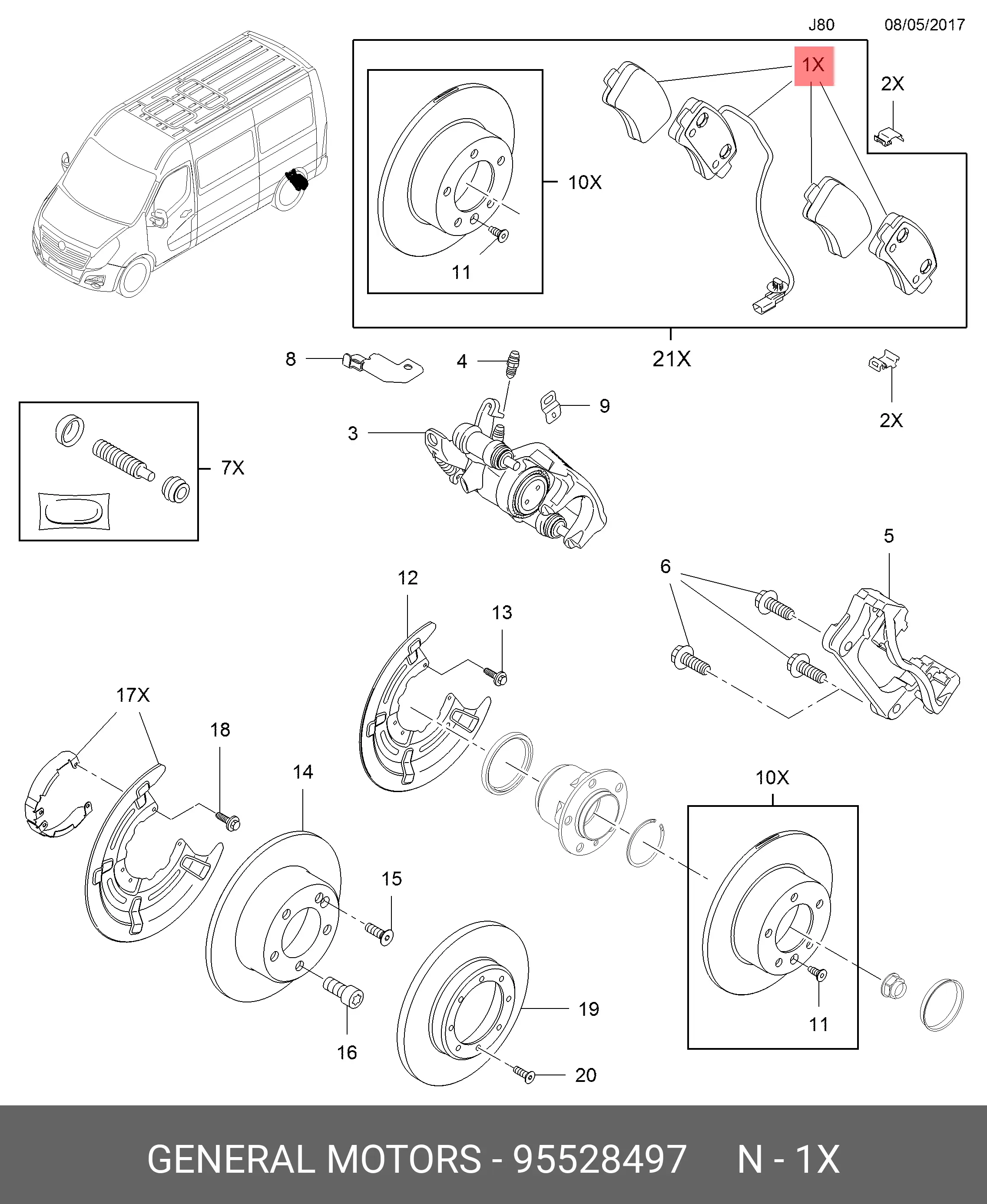 GM 95528497 BRAKE PADS