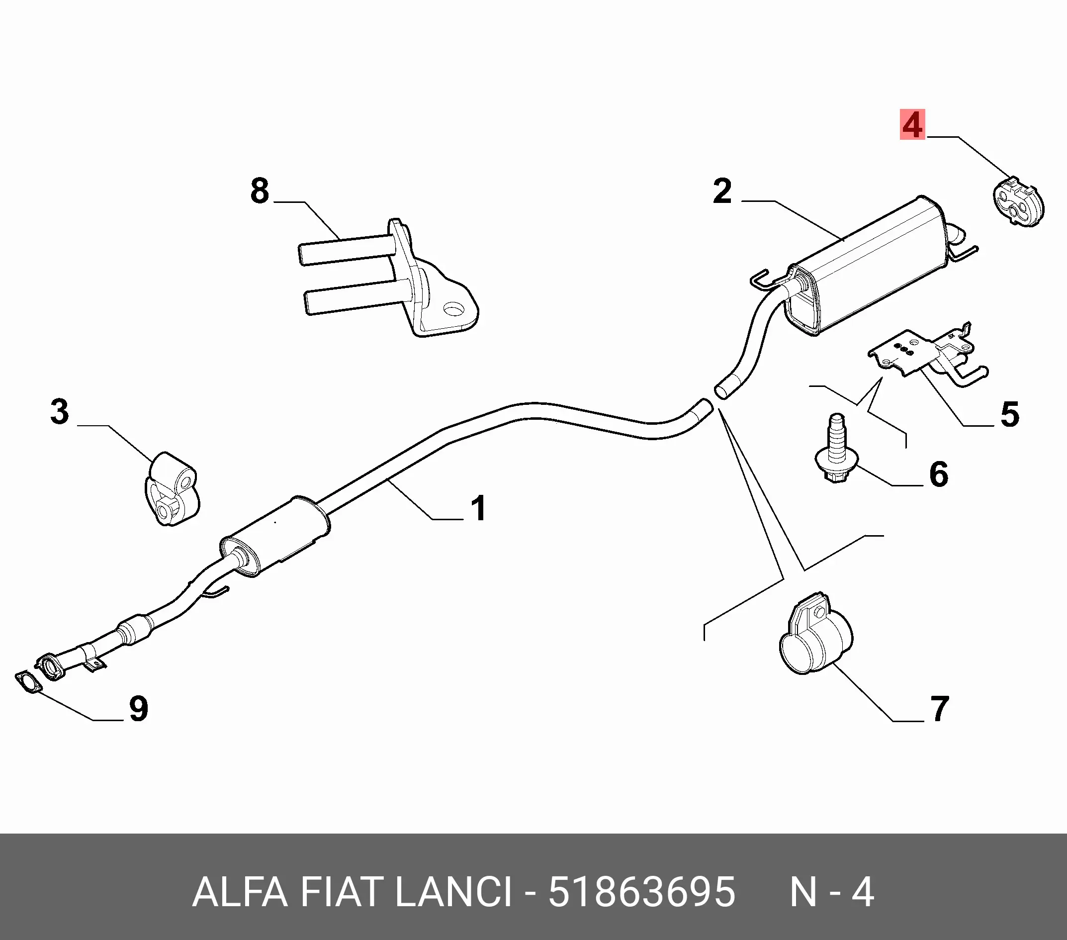 FIAT 51863695 EXHAUST PIPE SUPPORT