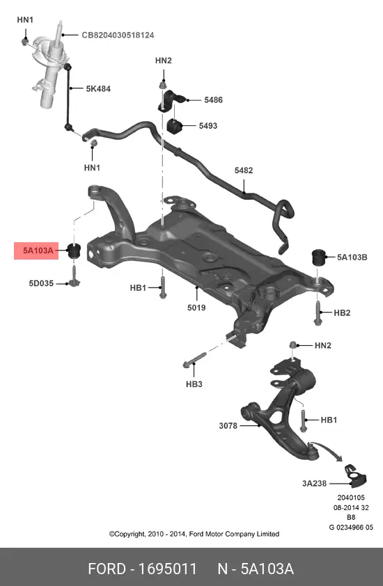 FORD 1 695 011 BODY/FRAME BUSH