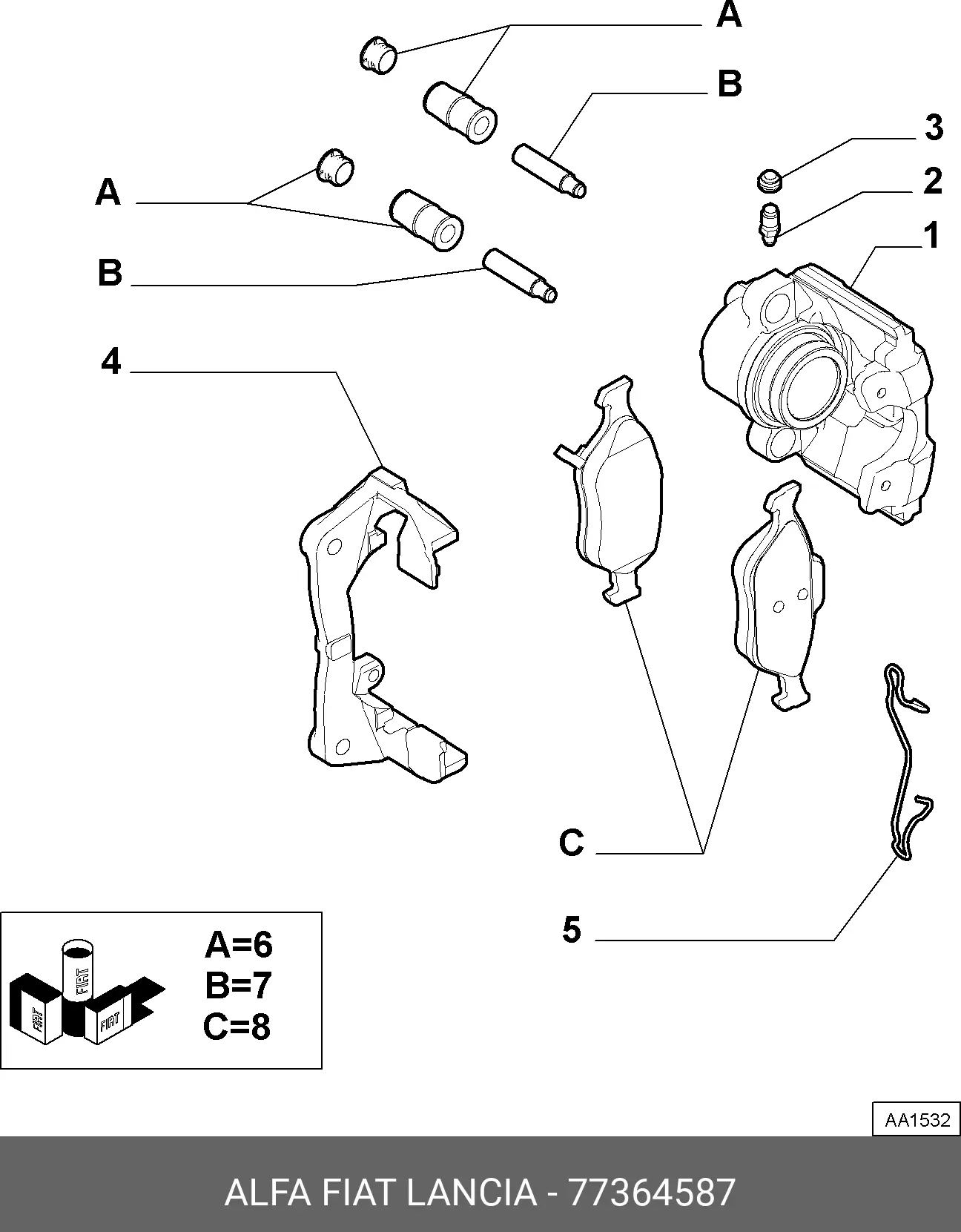 ALFA ROMEO 77364587 BRAKE PADS