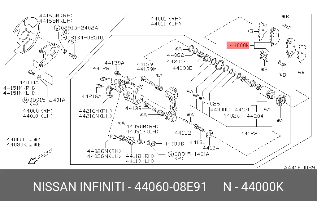 NISSAN 44060-08E91 BRAKE PADS
