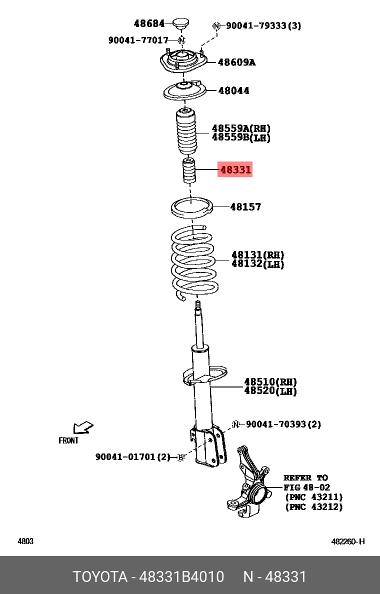TOYOTA 48331-B4010 SHOCK DUST COVER