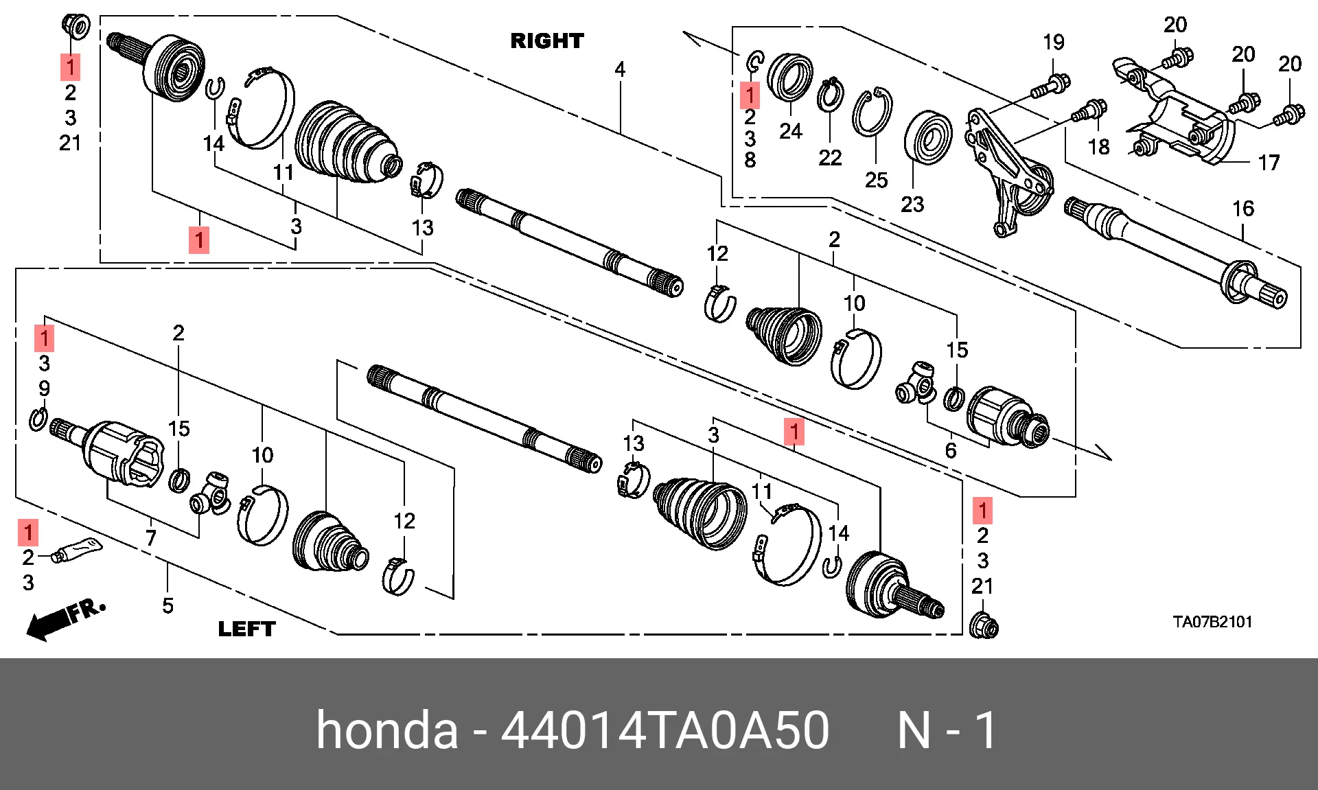 HONDA 44014-TA0-A50 CV-JOINT