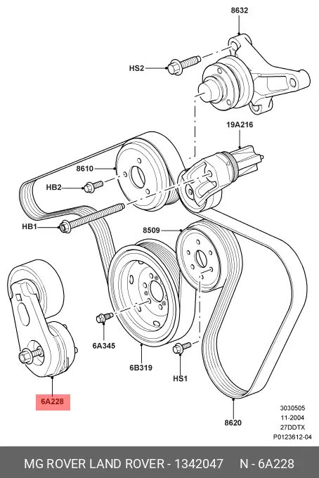 LAND ROVER 1342047 PULLEY TENSIONER