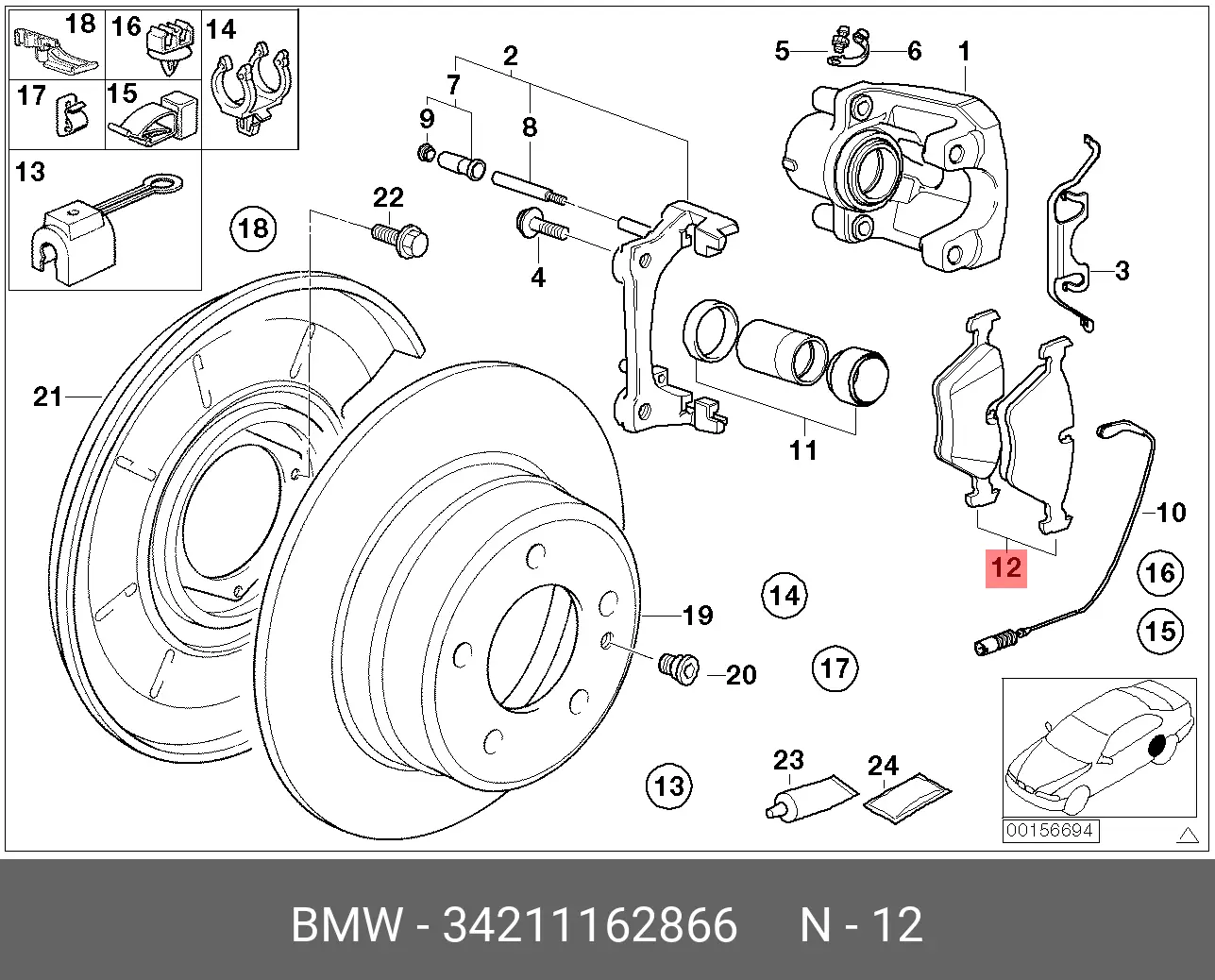 BMW 3421-1162-866 BRAKE PADS