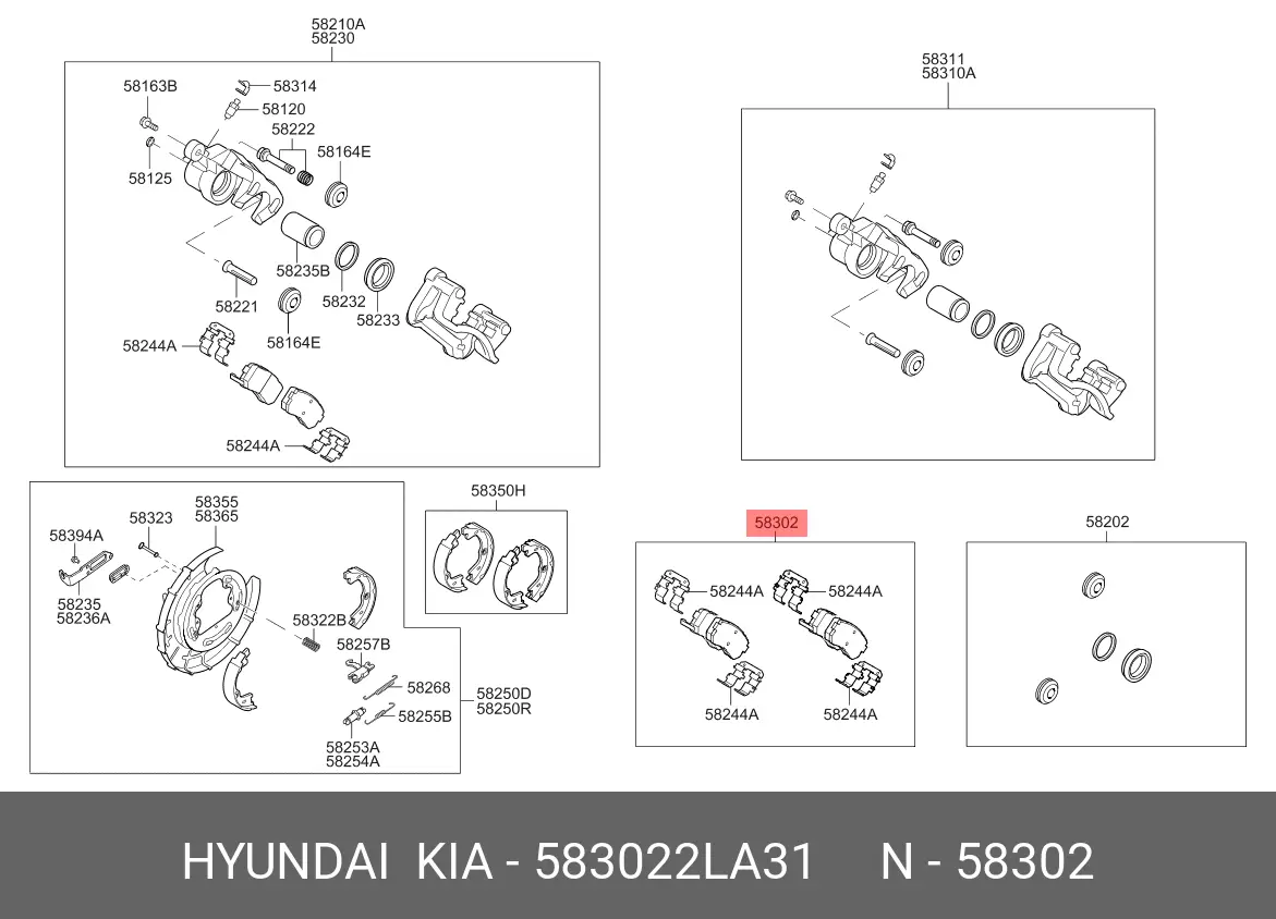 HYUNDAI 58302-2LA31 BRAKE PADS