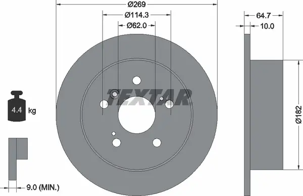 TEXTAR 92079300 ROTOR DISC