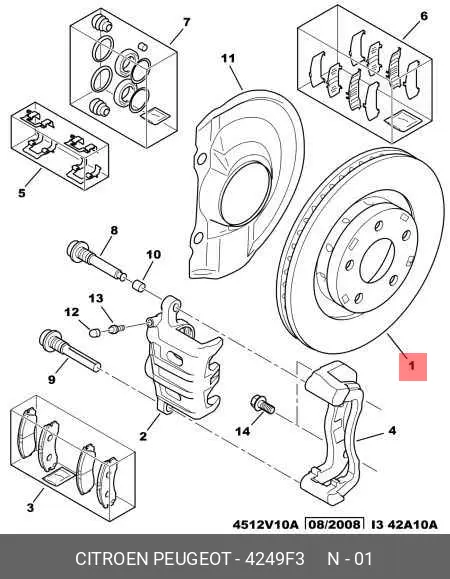 Peugeot / Citroen 4249.F3 ROTOR DISC
