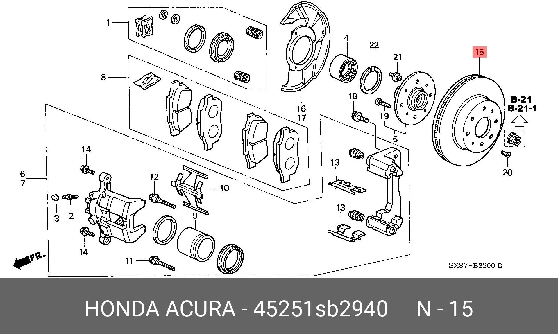HONDA 45251SB2940 ROTOR DISC