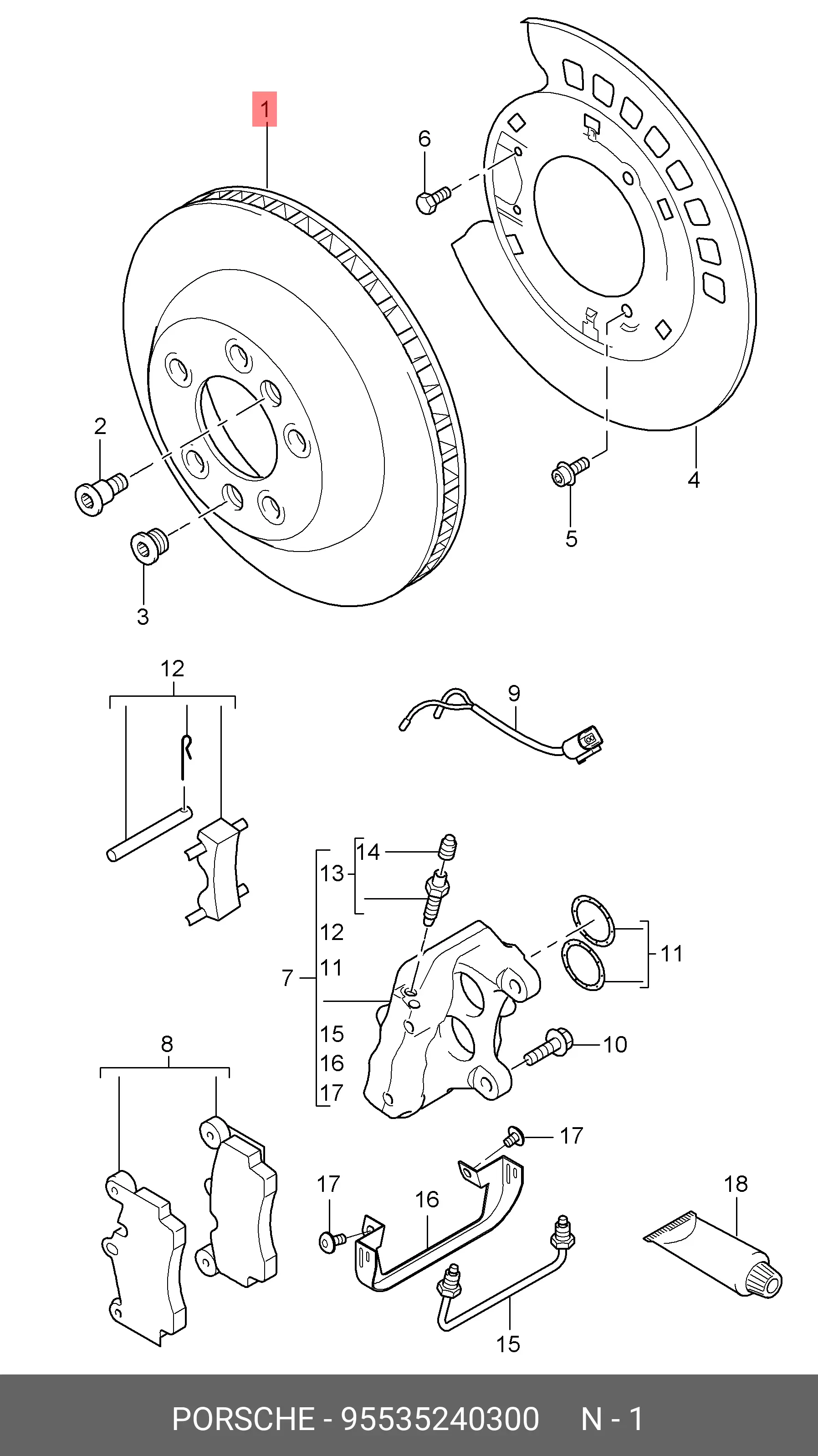 PORSCHE 955 352 403 00 ROTOR DISC