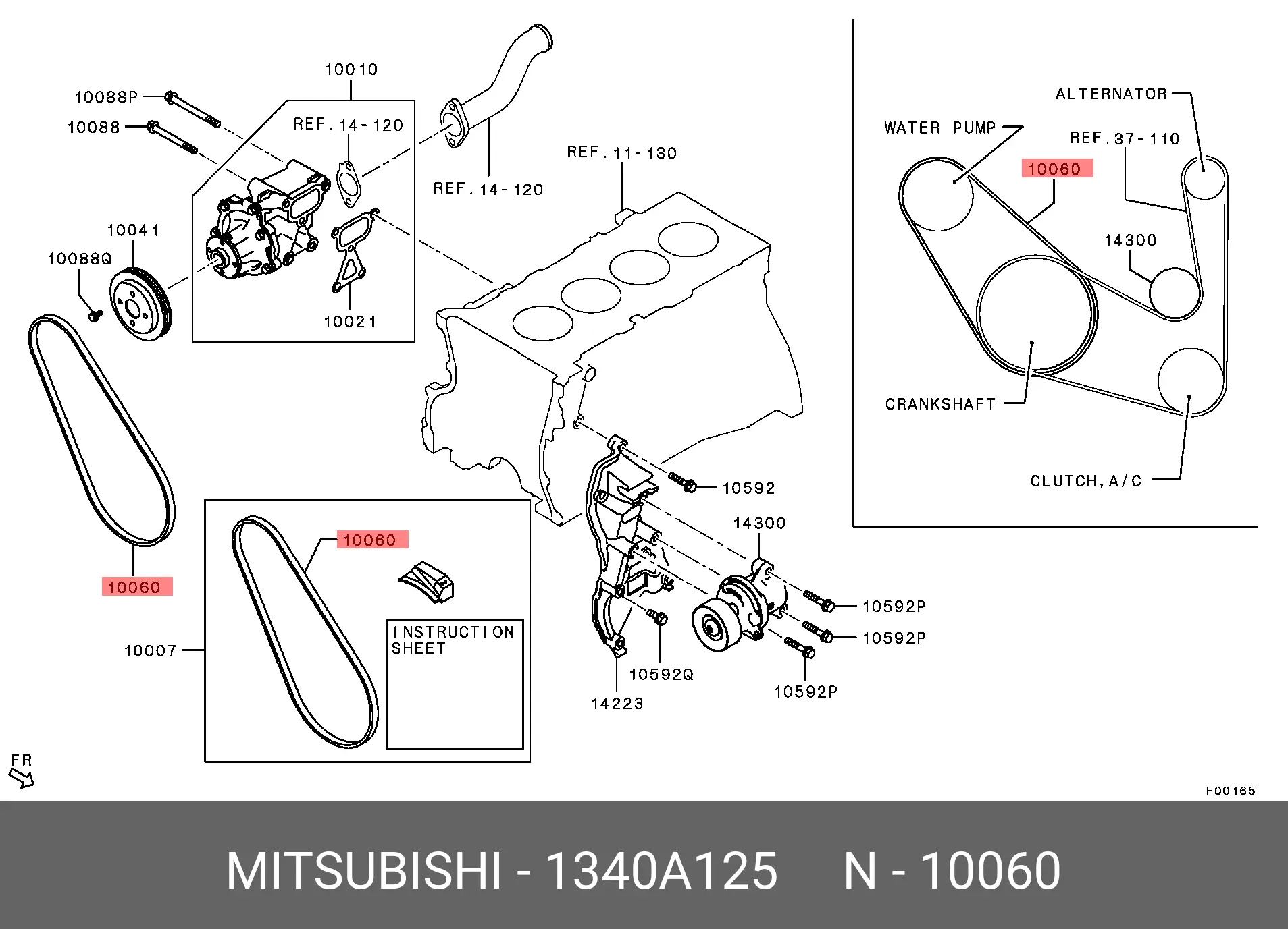 MITSUBISHI 1340A125 MULTIRIB BELT