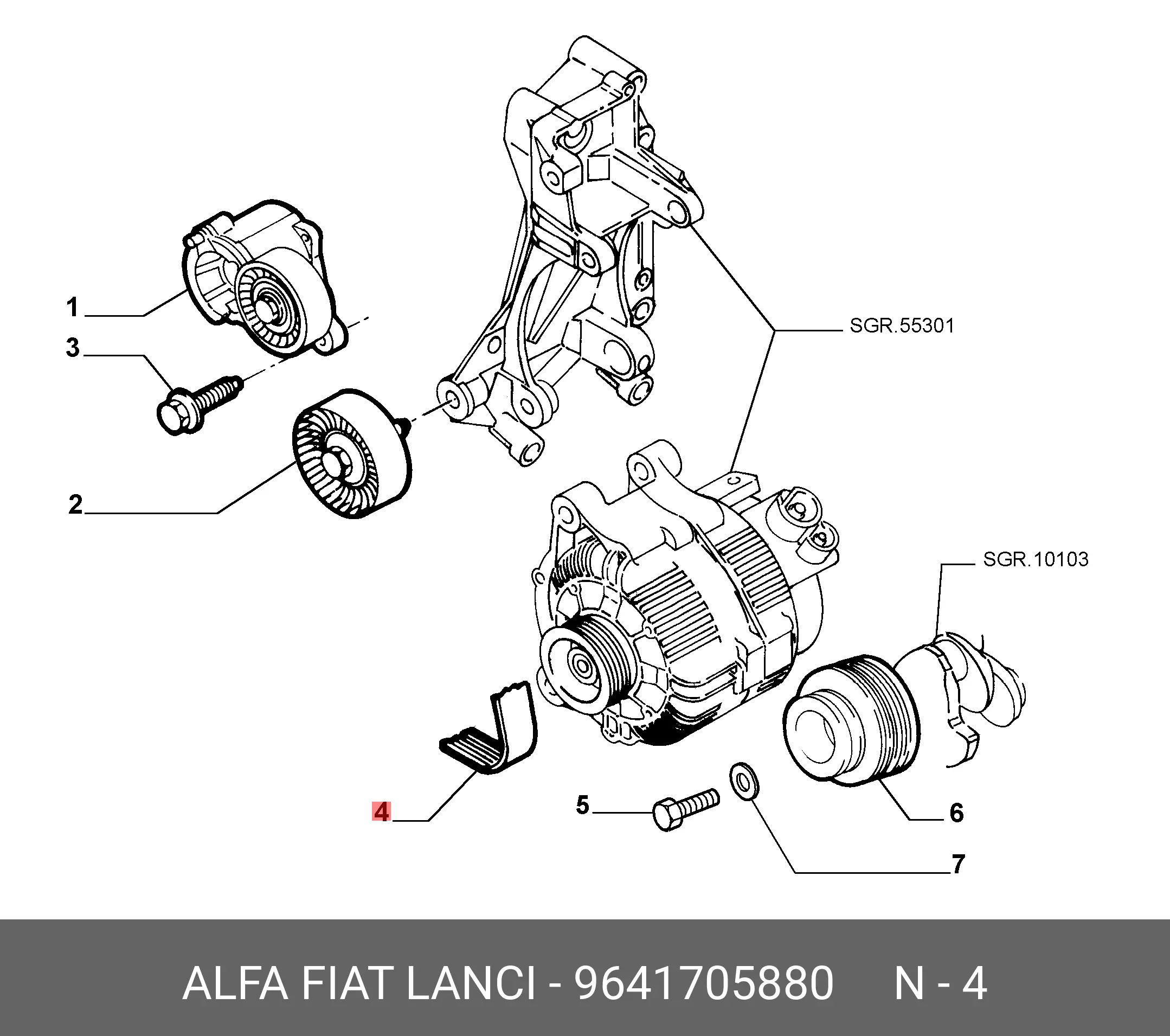 FIAT 9641705880 MULTIRIB BELT