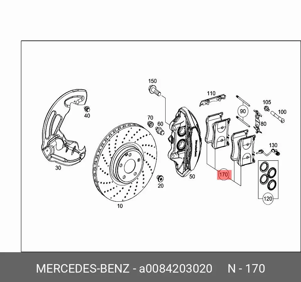 MERCEDES-BENZ A 008 420 30 20 BRAKE PADS