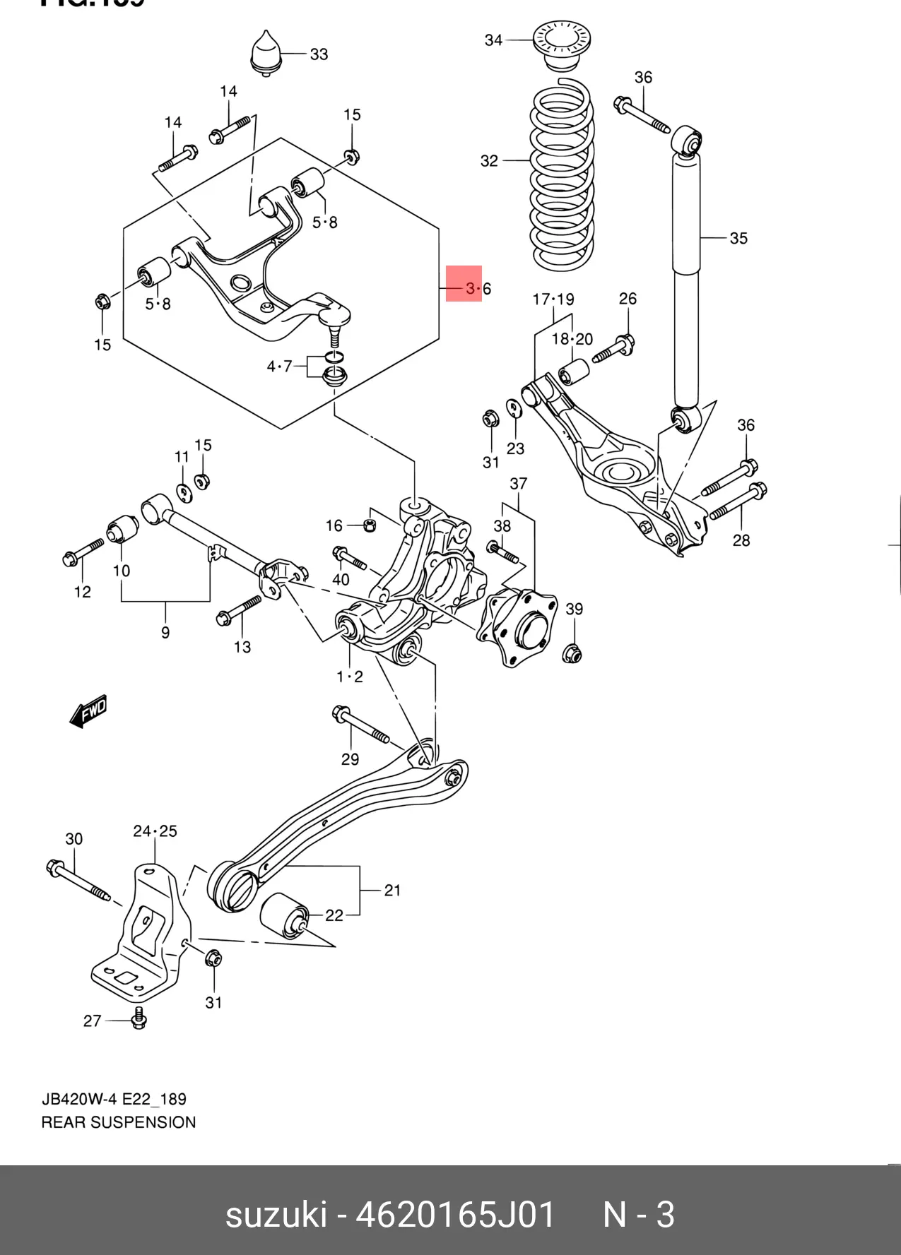 SUZUKI 46201-65J01 ARM ASSY, SUSPENSION