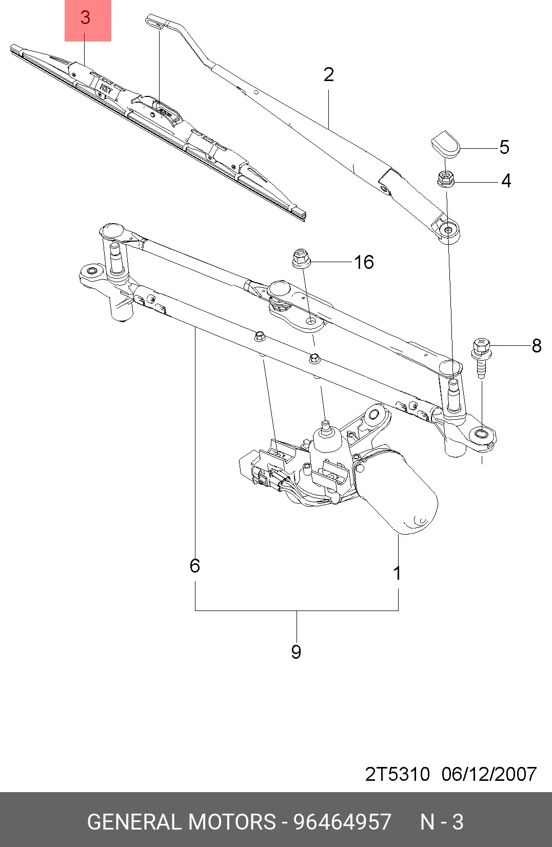CHEVROLET 96464957 CONVENTIONAL WIPER