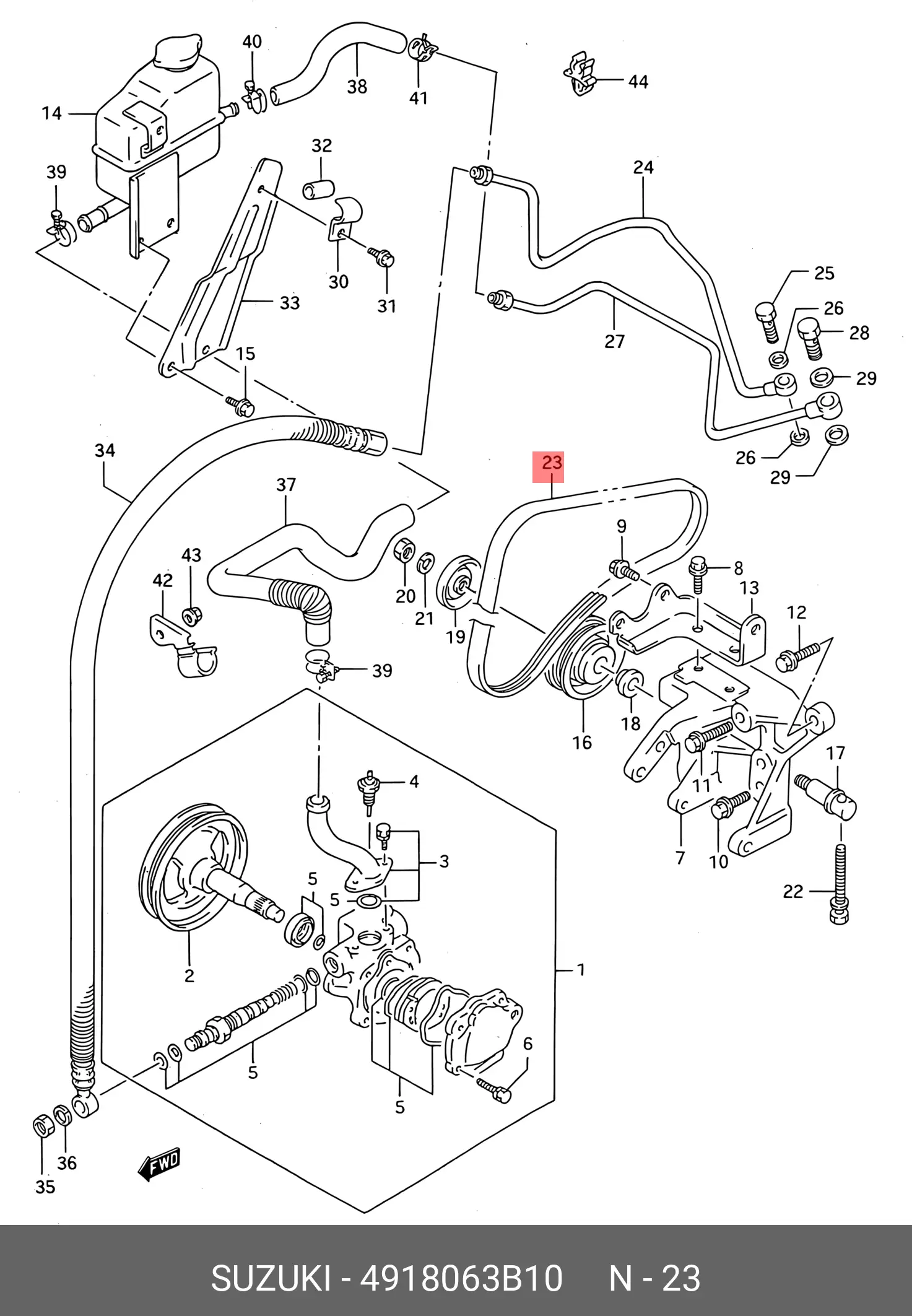 SUZUKI 49180-63B10 MULTIRIB BELT