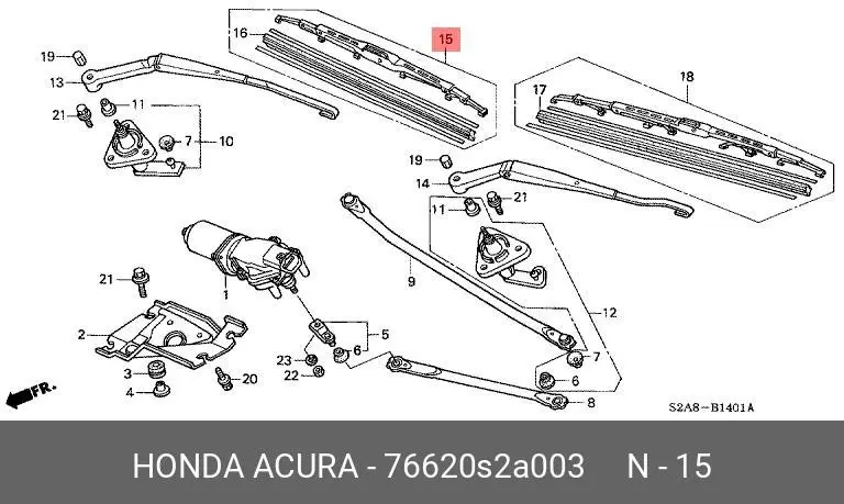 HONDA 76620-S2A-003 CONVENTIONAL WIPER