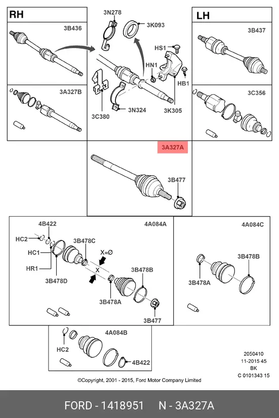 FORD 1 418 951 CV-JOINT