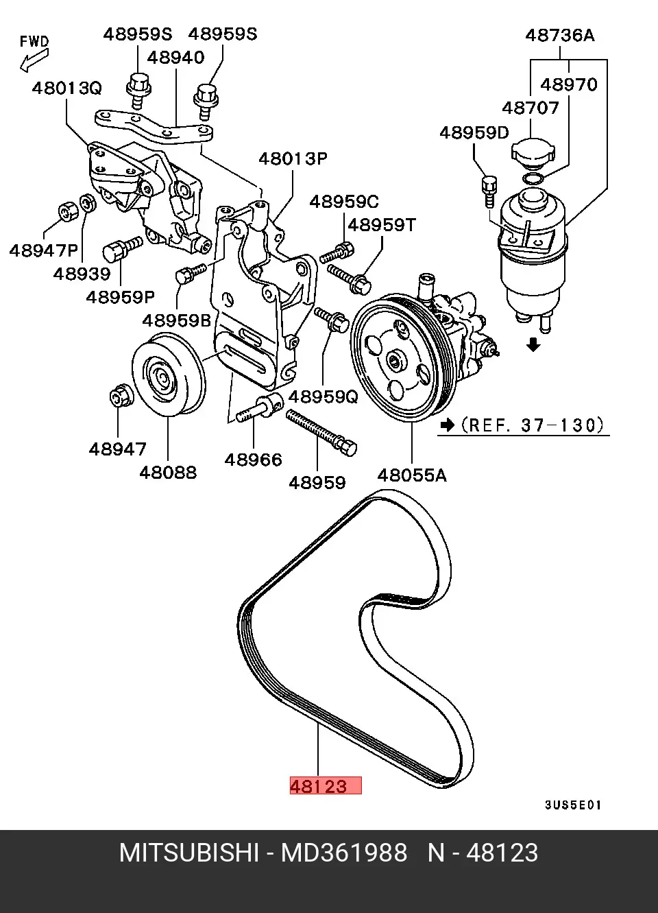 MITSUBISHI MD361988 MULTIRIB BELT