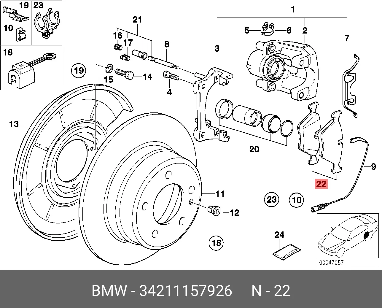BMW 3421-1157-926 BRAKE PADS